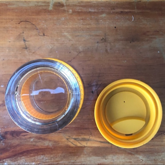 Tall Travel Glass Tumbler with Orange Silicone Lid & Sleeve Sunny Days Ahead - Picture 6 of 6